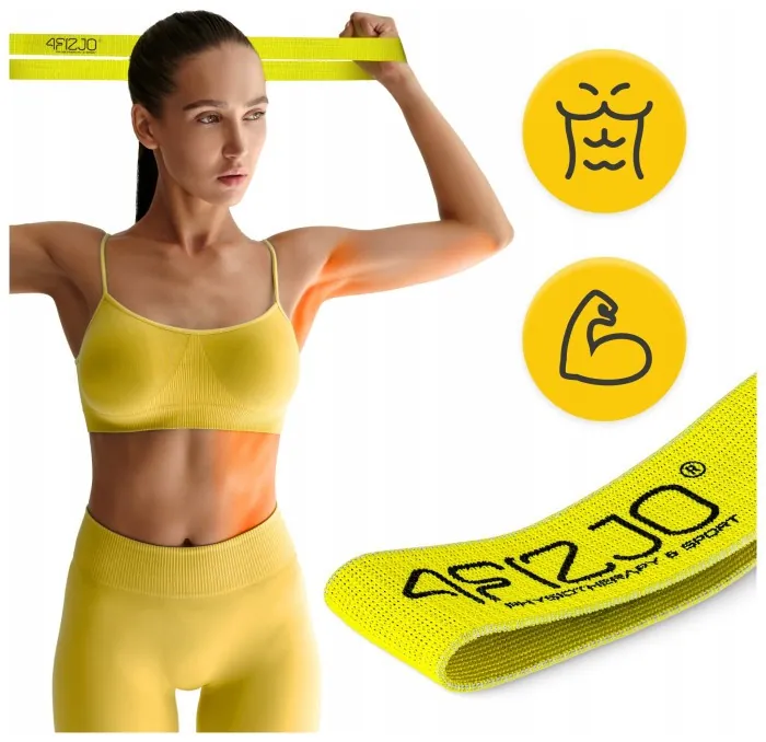 Резинка для фитнеса и спорта из ткани 4FIZJO Flex Band 23-29 кг Yellow (P-5907739311702)