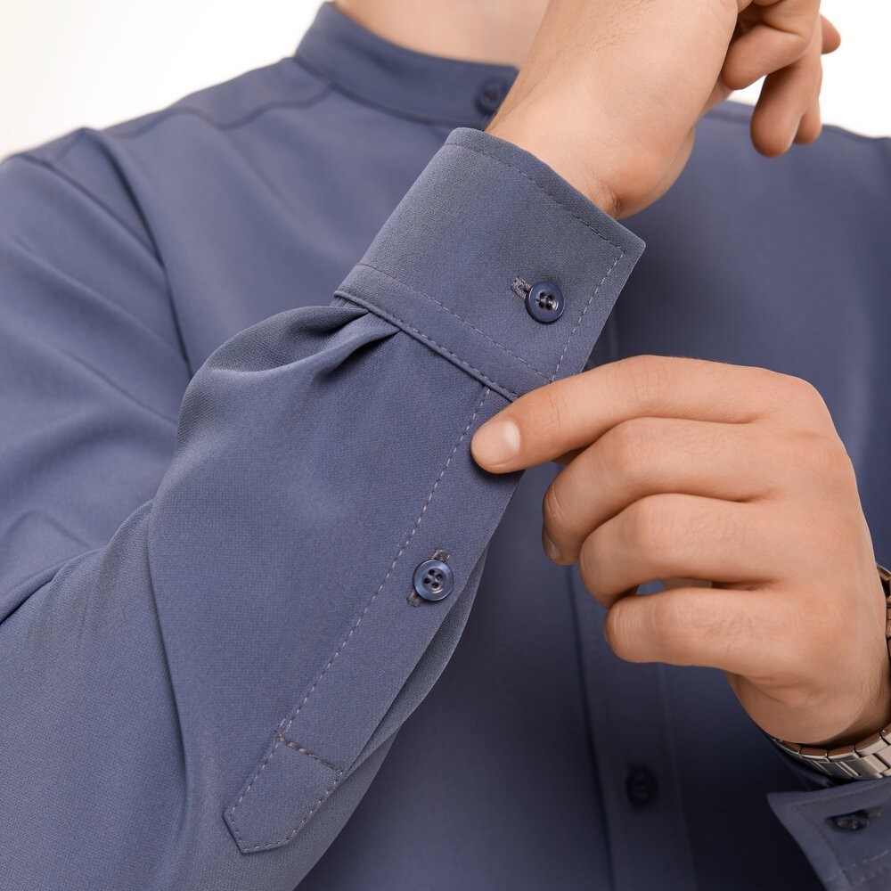 Антрацит темно-сіра сорочка для чоловіків з довгим рукавом з ґудзиками Pobedov Legend, укр, укр