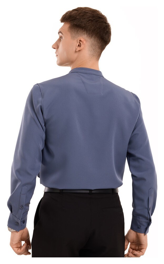 Антрацит темно-сіра сорочка для чоловіків з довгим рукавом з ґудзиками Pobedov Legend, укр, укр