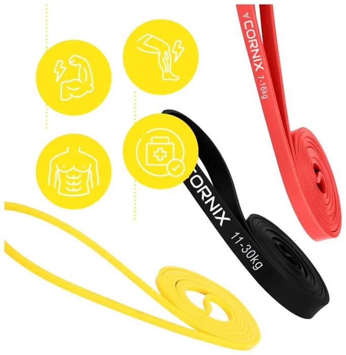Эспандер-петля Cornix Power Band 2-30 кг (резина для фитнеса и спорта) набор 3 шт XR-0090