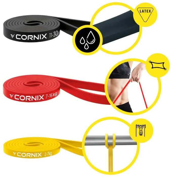 Эспандер-петля Cornix Power Band 2-30 кг (резина для фитнеса и спорта) набор 3 шт XR-0090