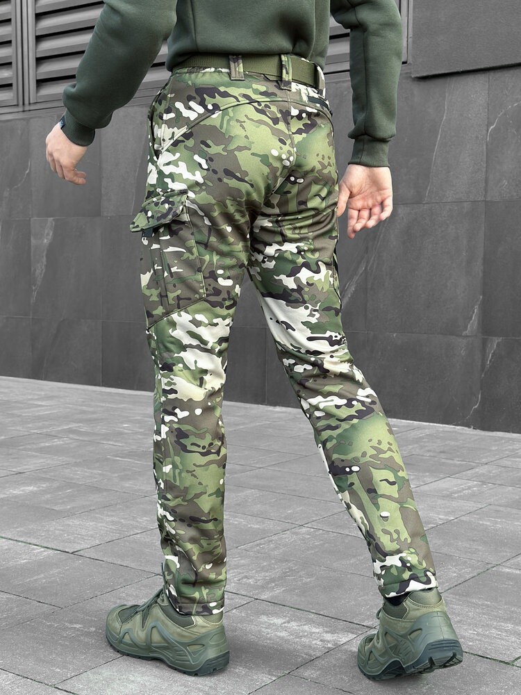 Штани карго чоловічі весняні з кишенями мультикам Pobedov Static