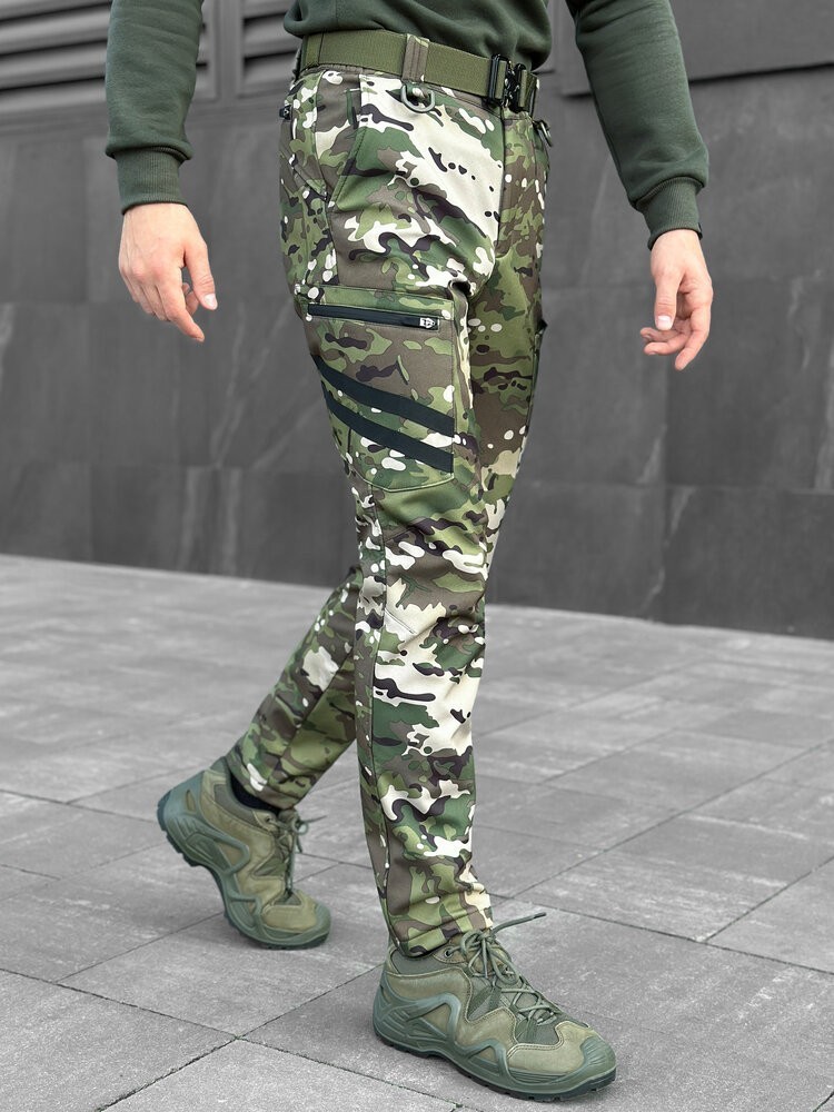 Штани карго чоловічі весняні з кишенями мультикам Pobedov Static