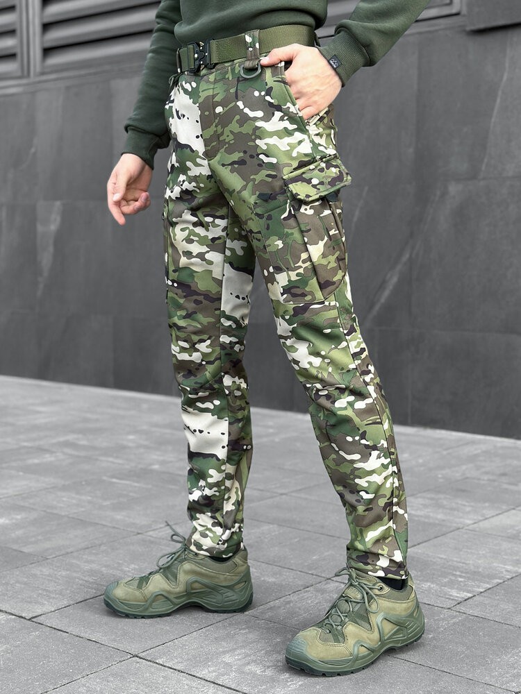 Штани карго чоловічі весняні з кишенями мультикам Pobedov Static, укр, укр