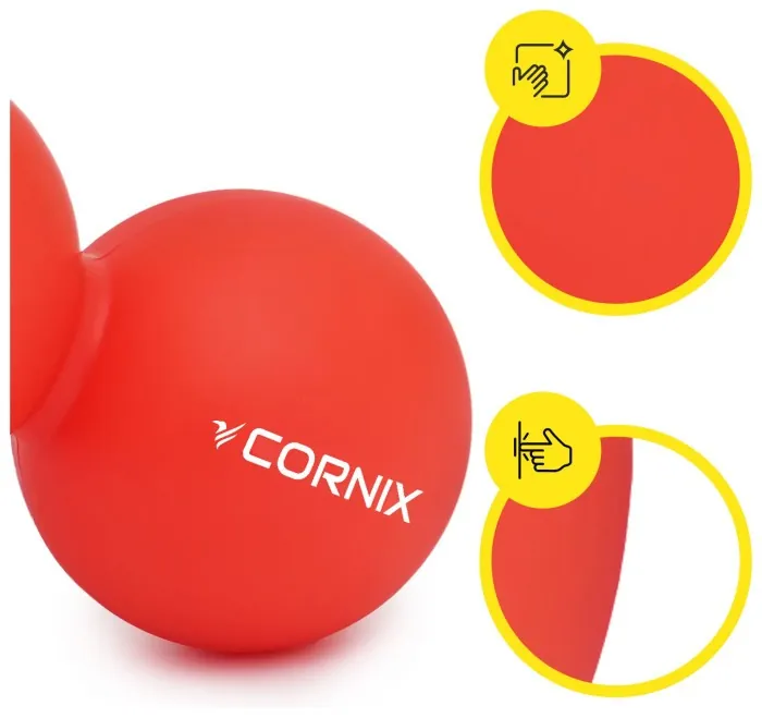 Массажный мяч Cornix Lacrosse DuoBall 6.3 x 12.6 см XR-0112 Red