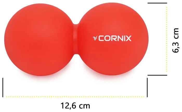 Массажный мяч Cornix Lacrosse DuoBall 6.3 x 12.6 см XR-0112 Red
