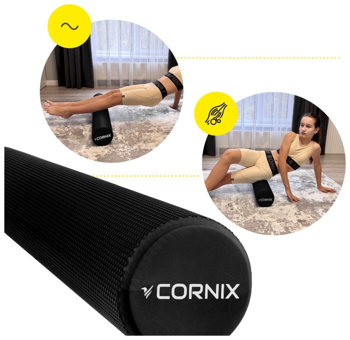 Масажний ролик Cornix EVA+ 90 x 15 см (валик, роллер) XR-0315 Black