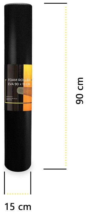 Масажний ролик Cornix EVA+ 90 x 15 см (валик, роллер) XR-0315 Black