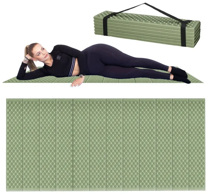 Каримат туристичний Springos XPE 182 x 60 x 0.8 cм складний PM0010 Green/Grey
