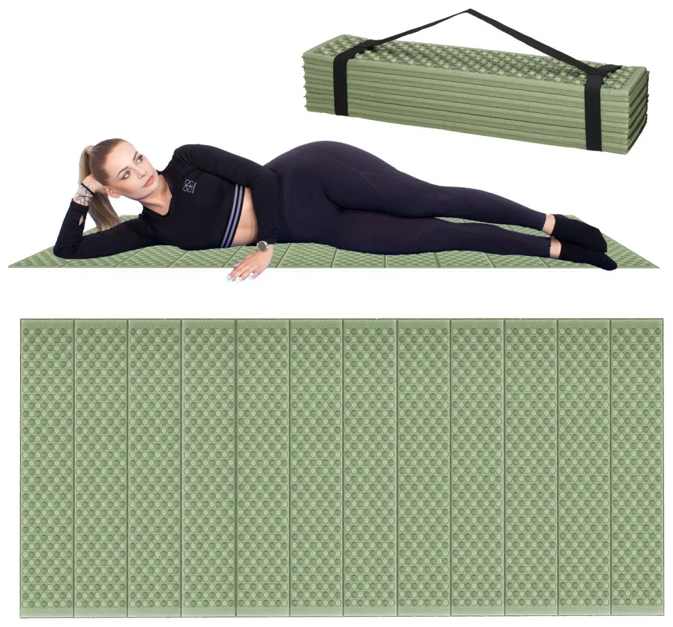 Каримат туристичний Springos XPE 182 x 60 x 0.8 cм складний PM0010 Green/Grey (LFPM0010)