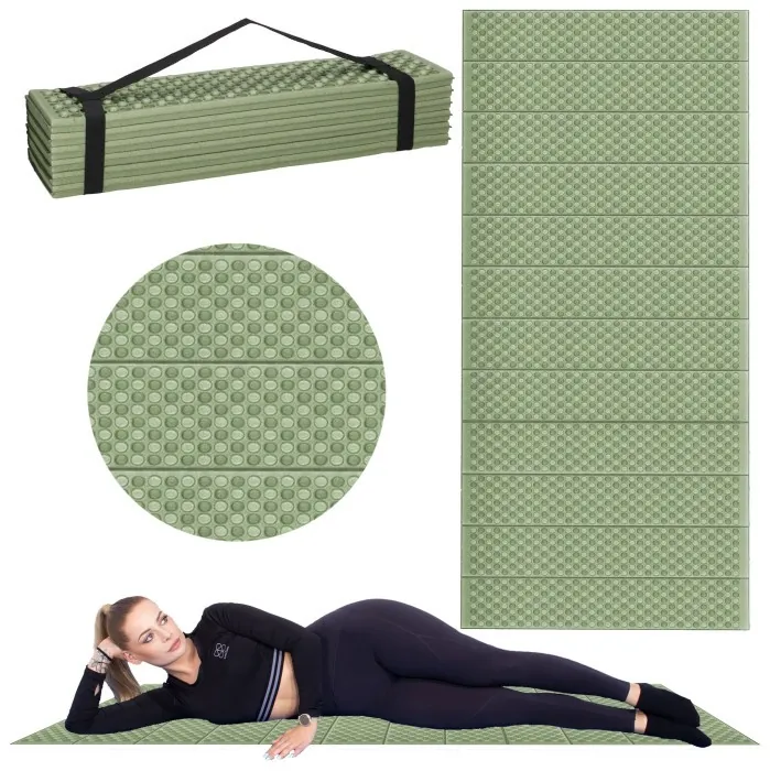 Каримат туристичний Springos XPE 182 x 60 x 0.8 cм складний PM0010 Green/Grey