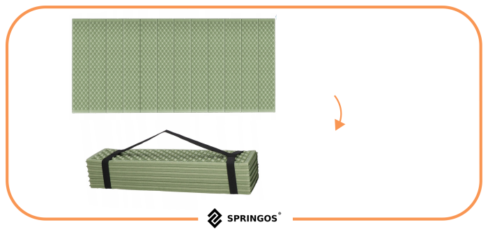 Каримат туристичний Springos XPE 182 x 60 x 0.8 cм складний PM0010 Green/Grey