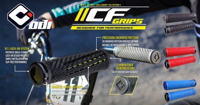 Грипси ODI CF Grip v2.1 Lock-On Blue / White