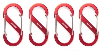 Карабин многофункциональный Naturehike S-type NH20GS004, 40 мм, 4 шт, красный