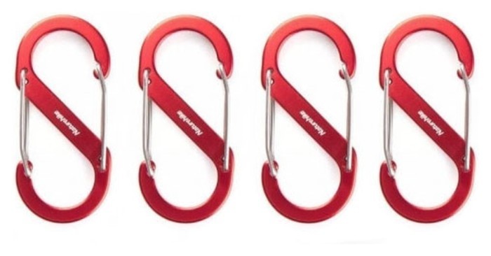 Карабин многофункциональный Naturehike S-type NH20GS004, 40 мм, 4 шт, красный