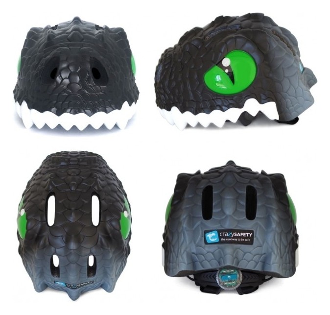 Шолом велосипедний Crazy Safety Чорний дракон