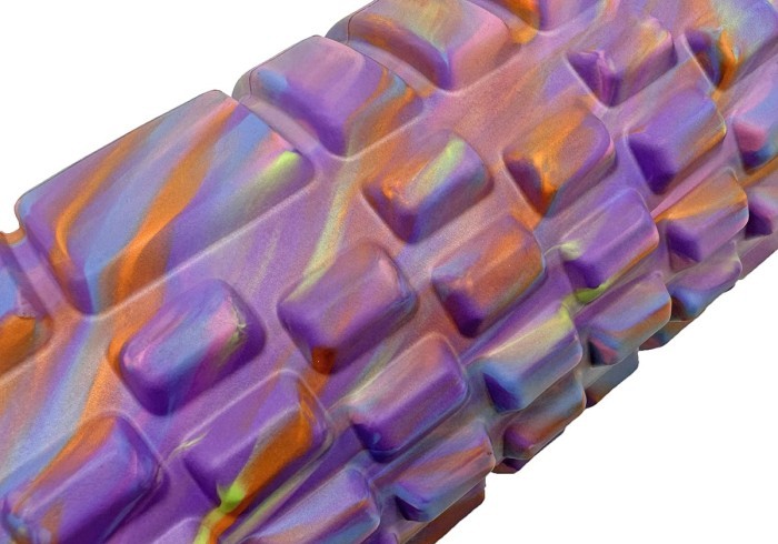 Масажний ролик EasyFit Grid Roller 33 см v.1.1 Multi Фіолетовий