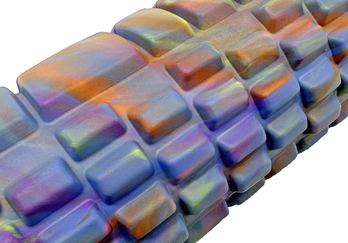 Масажний ролик EasyFit Grid Roller 33 см v.1.1 Multi Фіолетовий