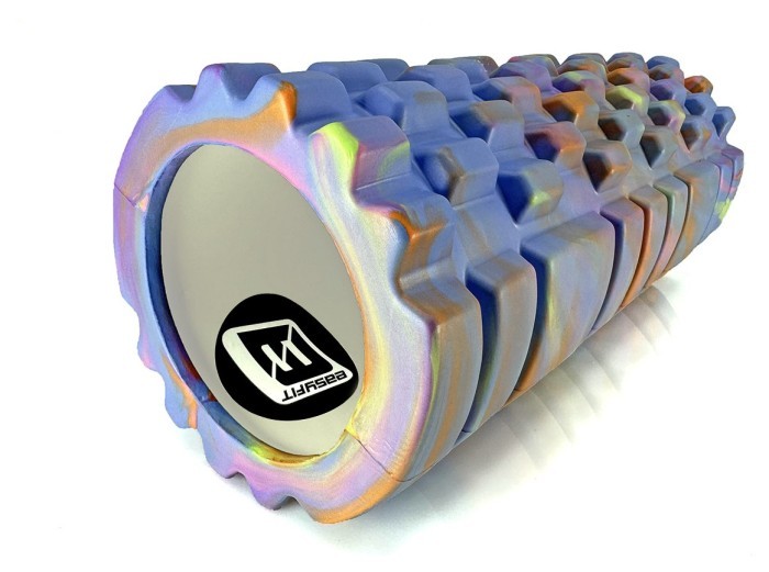 Масажний ролик EasyFit Grid Roller 33 см v.1.1 Multi Фіолетовий, укр, укр