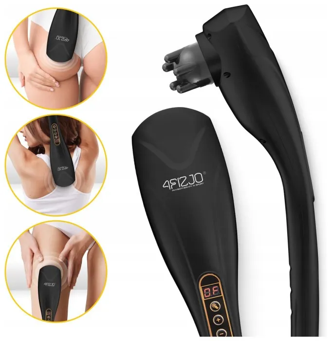 Ручной вибрационный массажер для тела 4FIZJO Long Stick 7 в 1 Black (P-5907739319142)