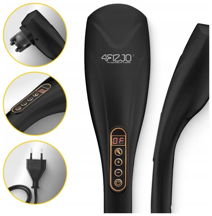 Ручной вибрационный массажер для тела 4FIZJO Long Stick 7 в 1 Black (P-5907739319142)