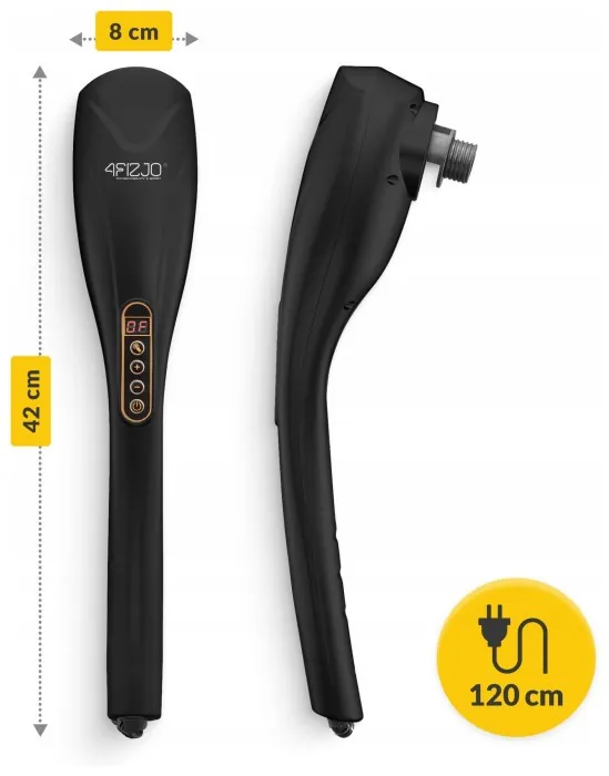 Ручной вибрационный массажер для тела 4FIZJO Long Stick 7 в 1 Black (P-5907739319142)