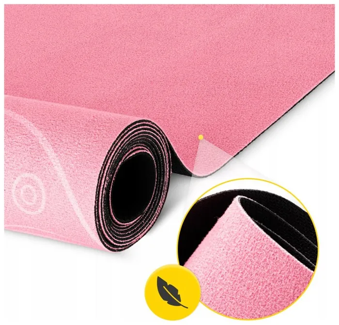 Коврик (мат) спортивный 4FIZJO замша 183 x 61 x 0.15 см для йоги и фитнеса Pink (P-5905973404419)