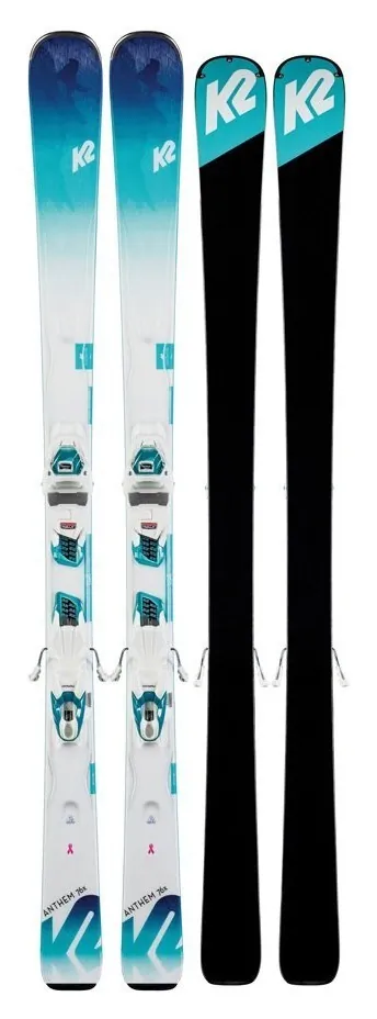 Лижі гірські комплект K2 ANTHEM 76X W+ER3 10 COMPACT QKCLK 142см White/blue (10D0406.143.1+10C1011.143.2) (156 см white/blue)
