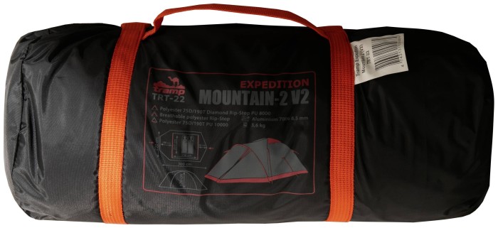 Палатка Tramp Mountain 2 (V2) серая/красная (TRT-022)