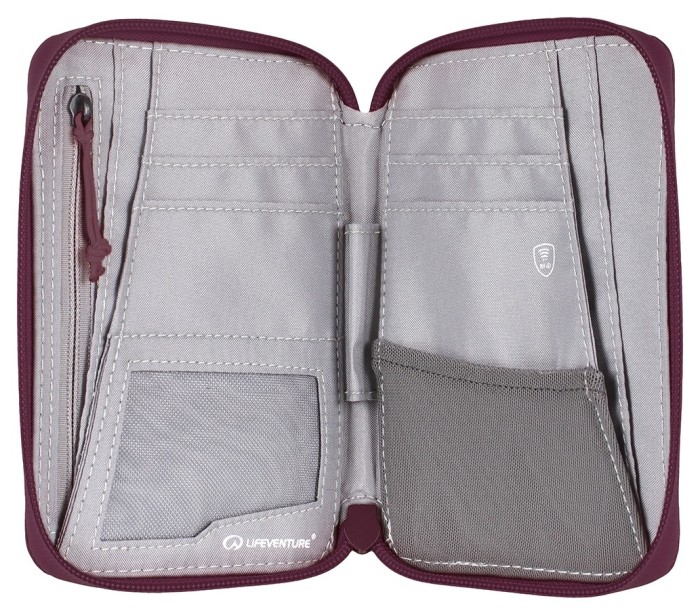 Lifeventure кошелек Recycled RFID Mini Travel Wallet сливовый