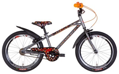 Велосипед ST 20&quot; Formula ACTIVE Vbr рама-10&quot; сірий 2024 крила, підніжка, дзвоник