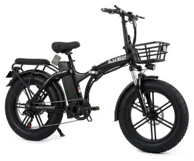 Електровелосипед Akez F02 (750 Вт; 15 А*год; 48 В), колеса 20", з ручкою газу, чорний