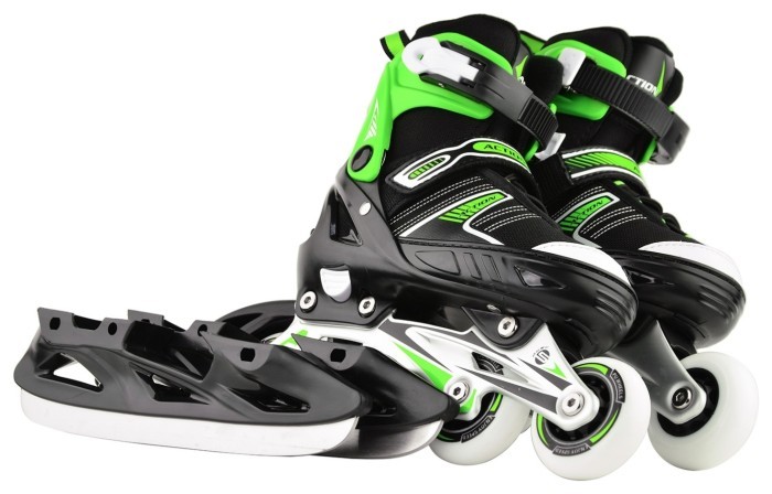 Роликові ковзани Action 2 в 1 Ronny/Green, укр, укр
