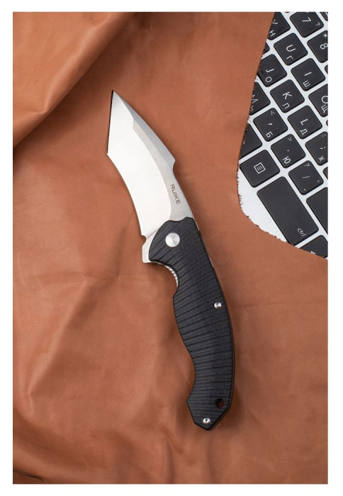 Ніж складаний туристичний Ruike P851-B, (8.9 см) 14C28N / G10 чорний