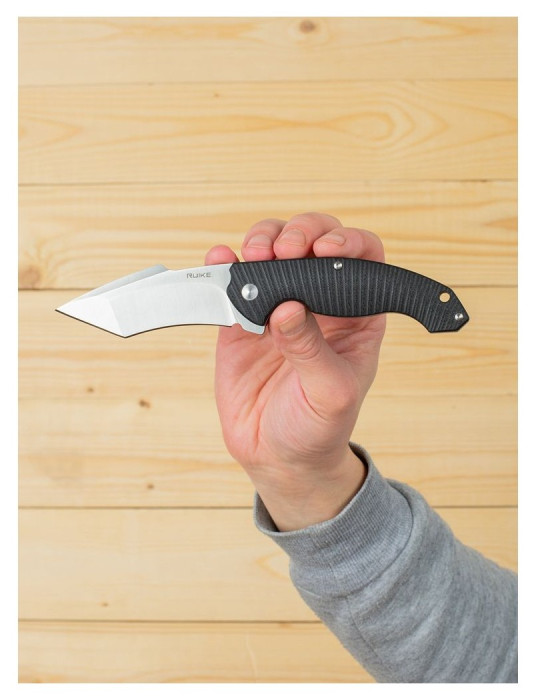 Ніж складаний туристичний Ruike P851-B, (8.9 см) 14C28N / G10 чорний