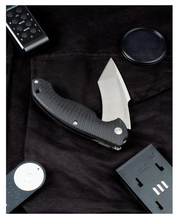 Ніж складаний туристичний Ruike P851-B, (8.9 см) 14C28N / G10 чорний