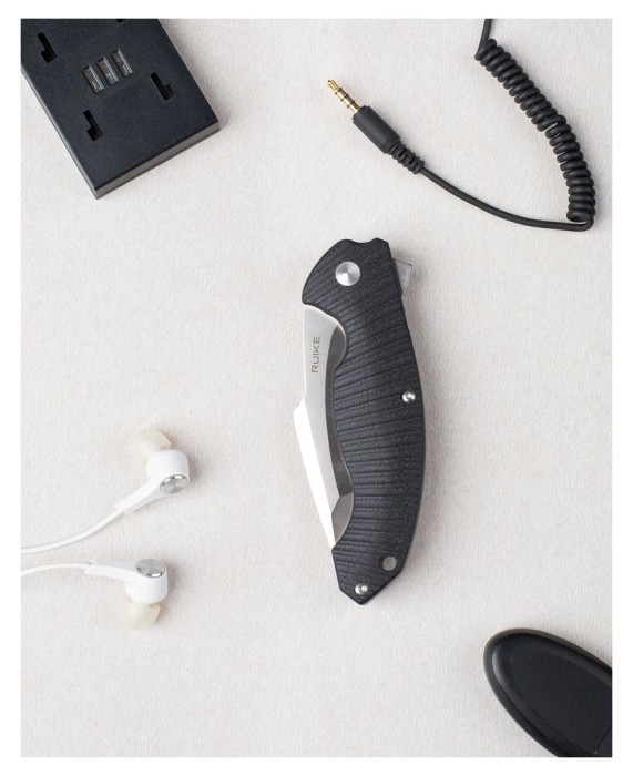 Ніж складаний туристичний Ruike P851-B, (8.9 см) 14C28N / G10 чорний, укр, укр