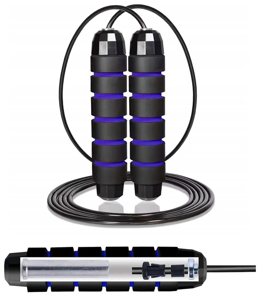 Скакалка швидкісна для кросфіту Cornix Speed Rope Classic з обтяженням XR-0351 Black/Blue (LFXR-0351)