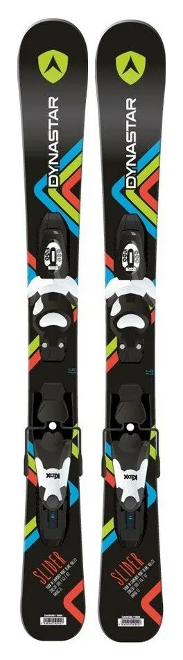 Лижі гірські для підлітків (комплект) Dynastar SLIDER BABY+TEAM 4 68см Black/multicolor (DAEWV03+FCEA061) (68 см чорний, різнокольоровий)