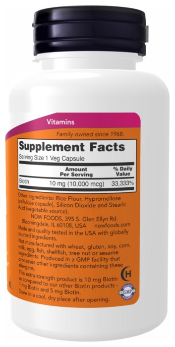 BIOTIN 10mg (10,000mcg) – 120 vcaps
