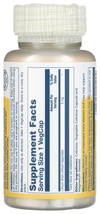 Lithium Aspartate 5mg - 100 vcaps