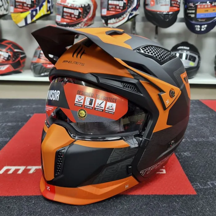 Мотошолом MT STREETFIGHTER SV S Totem B4 Matt Orange ECE2206 XS