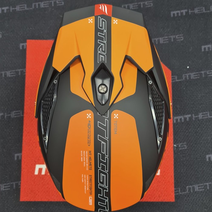 Мотошолом MT STREETFIGHTER SV S Totem B4 Matt Orange ECE2206 XS