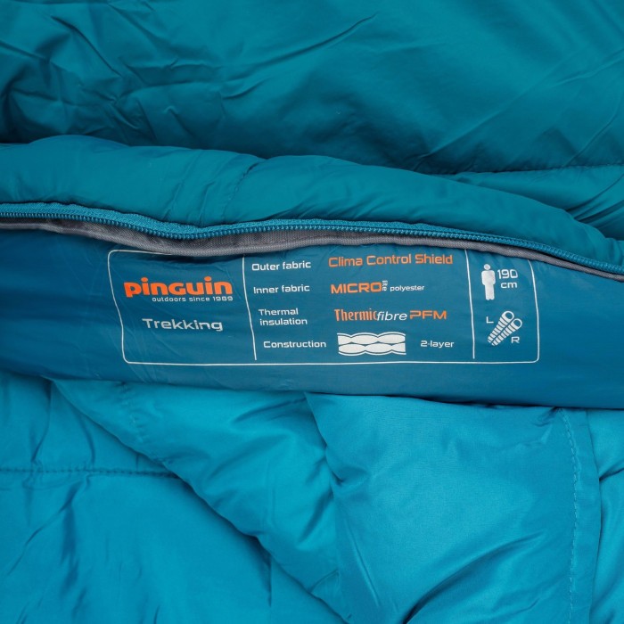 Спальный мешок Pinguin Trekking (1/-5°C), 205 см - Left Zip, Petrol (PNG 238563) 2020