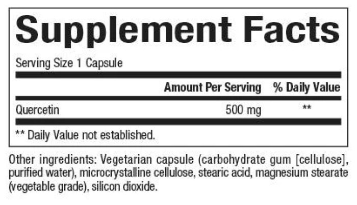 Quercetin 500mg - 60 vcaps