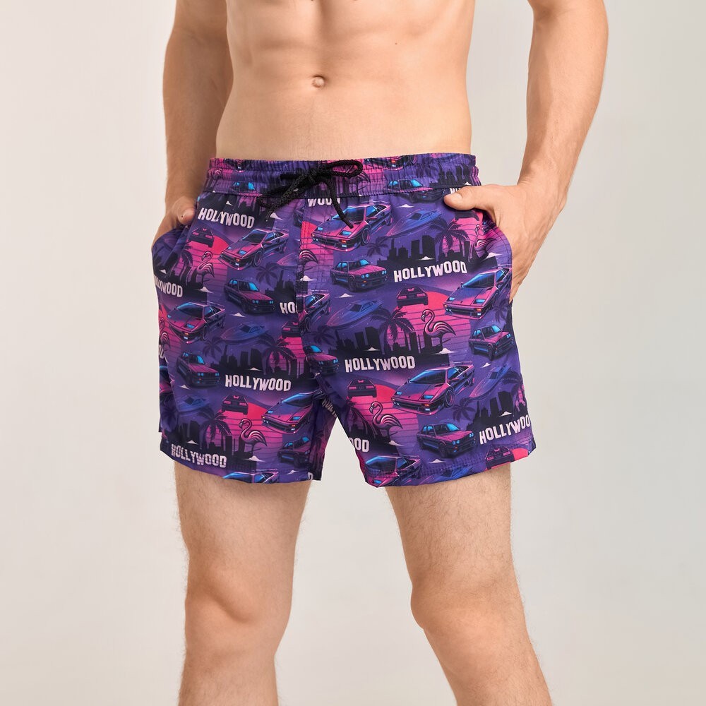 Принтованные мужские шорты для плавания Pobedov Pool day Hollywood
