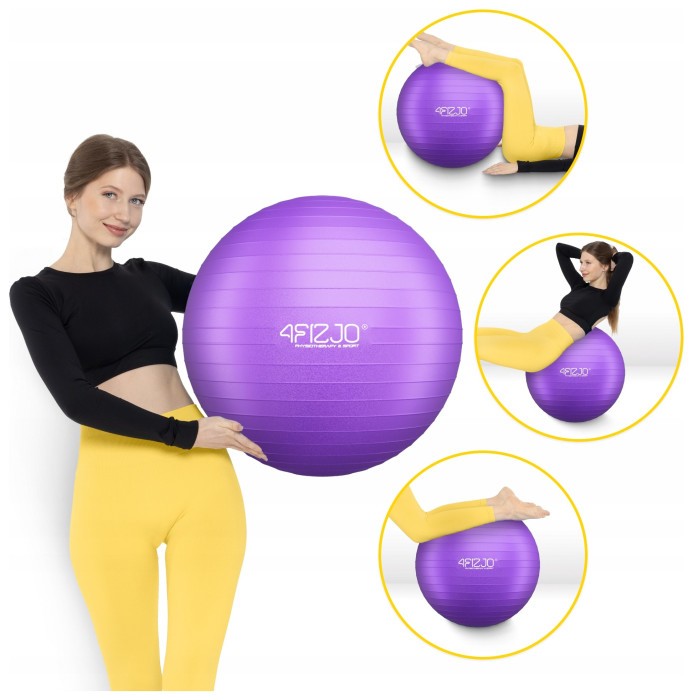М'яч для фітнесу (фітбол) 4FIZJO 65 см Anti-Burst Violet (P-5905973404778)