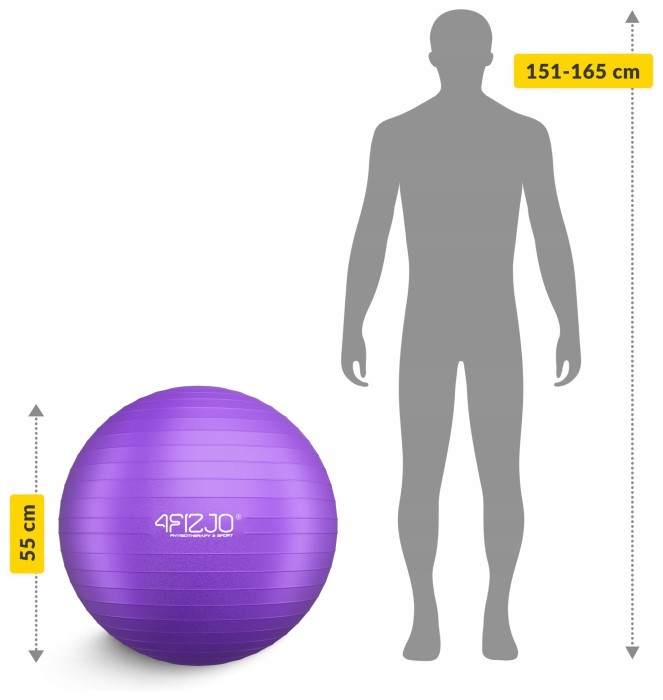 М'яч для фітнесу (фітбол) 4FIZJO 65 см Anti-Burst Violet (P-5905973404778)