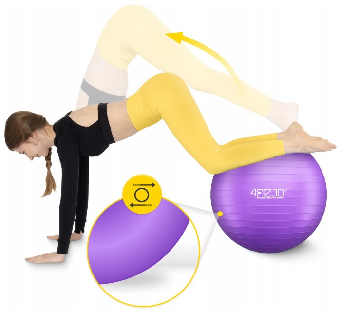 М'яч для фітнесу (фітбол) 4FIZJO 65 см Anti-Burst Violet (P-5905973404778)