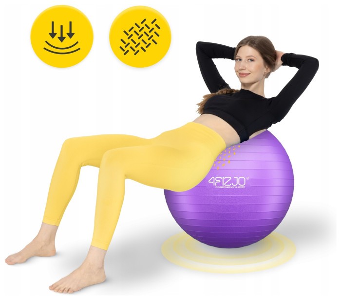 М'яч для фітнесу (фітбол) 4FIZJO 65 см Anti-Burst Violet (P-5905973404778)